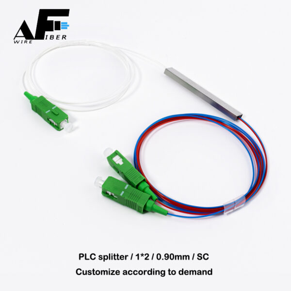 Awire Optical Fiber PLC Splitter 1:2 mini steel tube 0.90mm WS840012 for FTTH