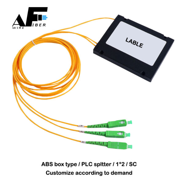 Awire Optical Fiber ABS box type 1*2 PLC Splitter SC connector WS840022 for FTTH