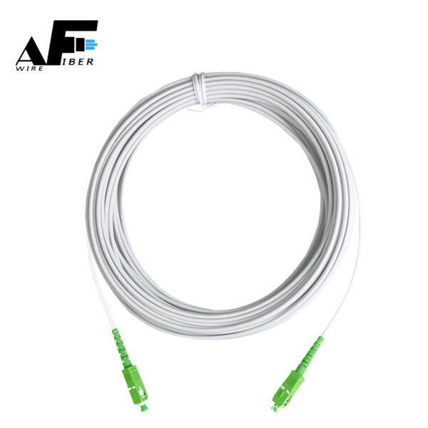 Awire Fiber Optic Fiber SM white armored cable simplex Patch cord SC connector WPC84066 for FTTH