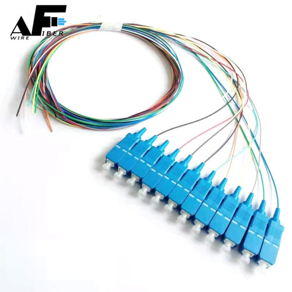 Awire Optic Fiber cable SM ribbon pigtail fan-out 12cores LC connector WPT84009-1 for FTTH