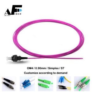 Awire Optic Fiber pigtail simplex MM OM4 0.90mm ST connector WPT84071 for FTTH