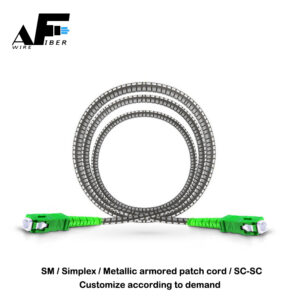 Awire Fiber Optic patch cord SM simplex metallic armored SC connector WPC84077 for FTTH