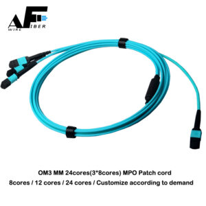 Awire Fiber Optic Fiber OM3 Patch cord MPO connector 24cores WPT84078 for FTTH