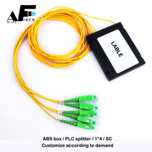 Awire Optical Fiber PLC ABS box type Splitter 1*4 SC connector WS840010 for FTTH