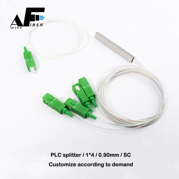 Awire Optical Fiber 0.90mm 1*4 mini steel tube PLC splitter WS840014 for FTTH