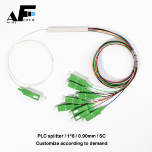 Awire Optical Fiber 0.90mm 1*8 mini steel tube PLC splitter WS840015 for FTTH