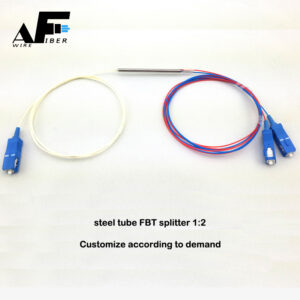 Awire Optical Fiber FBT Splitter mini steel tube type WS840018 for FTTH