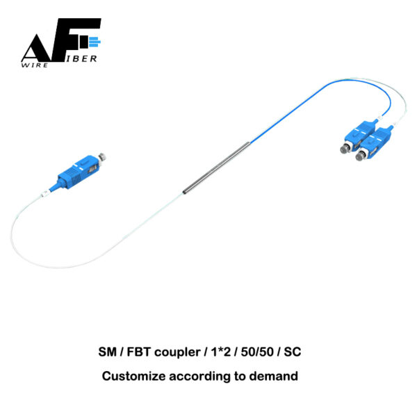 Awire Optical Fiber 1*2 FBT coupler mini steel tube splitter SM WS840021 for FTTH