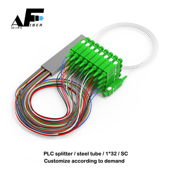 Awire Optical Fiber PLC splitter 1*32 mini steel tube WS840023 for FTTH