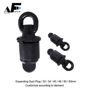 Awire Optical Fiber plastic black expanding duct plug for HDPE silicon duct pipe straight end cap WFB860003 for FTTH