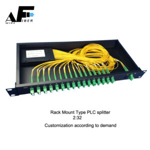 Awire Optical Fiber cable Rack mount type PLC splitter 2:16 or 2:32 LC-APC WF880020 for FTTH