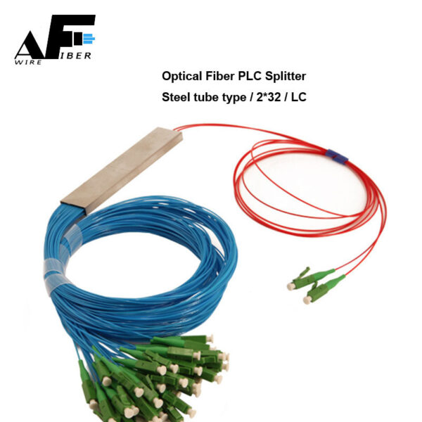 Awire Fiber Optical PLC splitter 2*32 mini steel tube WS840055 for FTTH