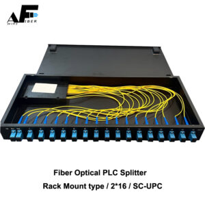 Awire Optical Fiber cable Rack mount type PLC splitter 2*16 SCUPC WF8800019 for FTTH