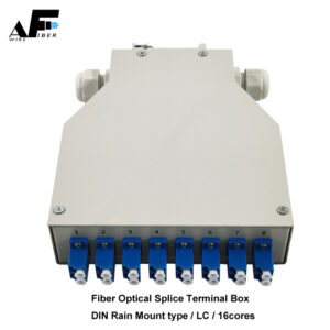 Awire Optical Fiber Patch Panel DIN Rain Mount terminal box LC adapter 16cores WF880029 for FTTH