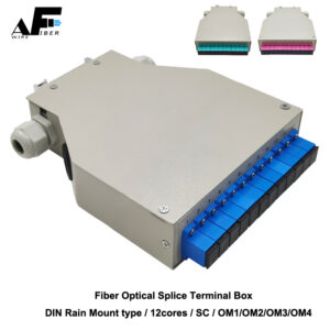 Awire Optical Fiber Patch Panel DIN Rain Mount terminal box SC adapter 12cores WF880039 for FTTH