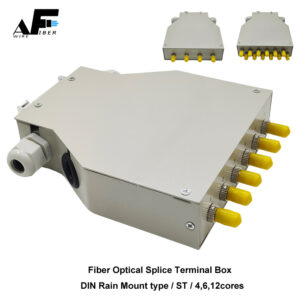 Awire Optical Fiber Patch Panel DIN Rain Mount terminal box ST adapter 6cores WF880044 for FTTH